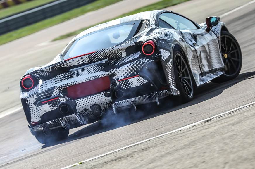 Ferrari 488 Pista rear smoking
