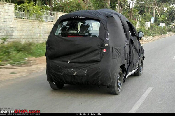 Four-door Mahindra e2o seen testing