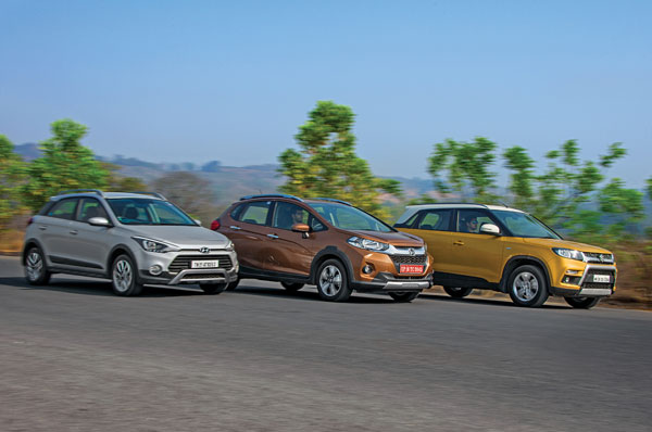 Honda WR-V vs Hyundai i20 Active vs Maruti Vitara Brezza comparison - Image 1