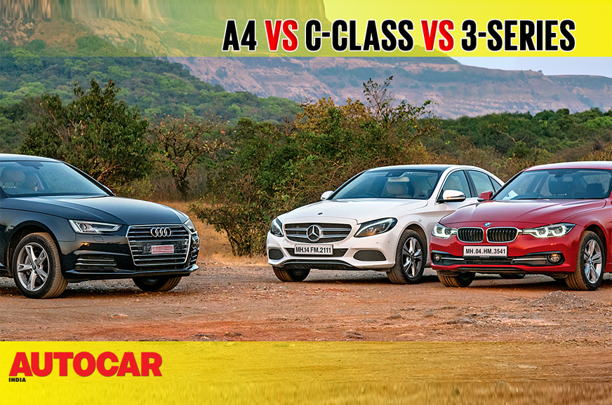  Audi A4 vs Mercedes-Benz Clase C vs BMW Serie 3 video comparativo - Introducción |  Autocar India
