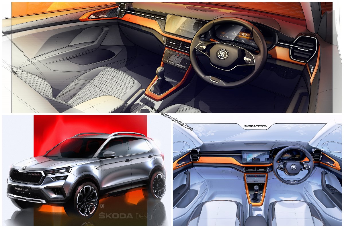 Skoda Kushaq interior sketch revealed - Latest Auto News ...