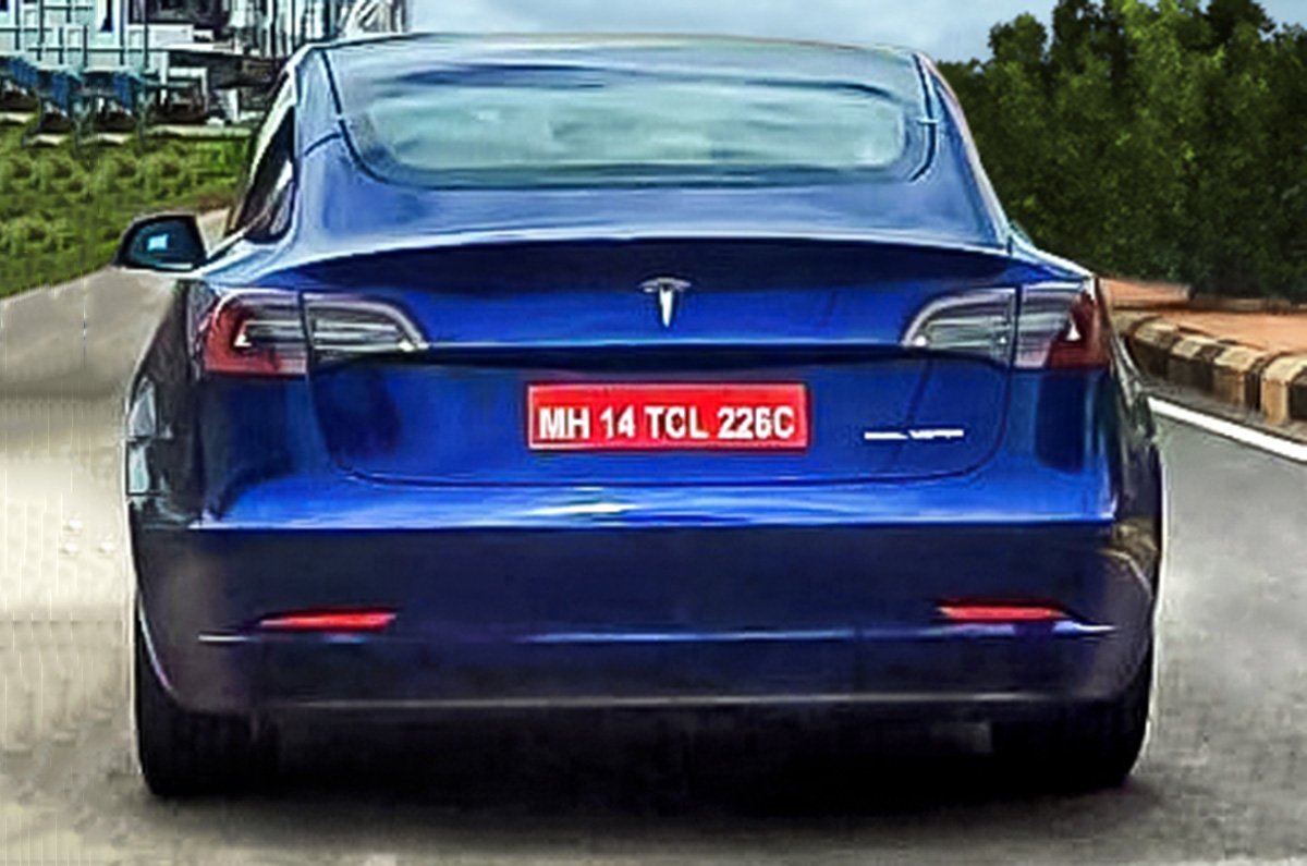 India-bound Tesla Model 3 spied on test