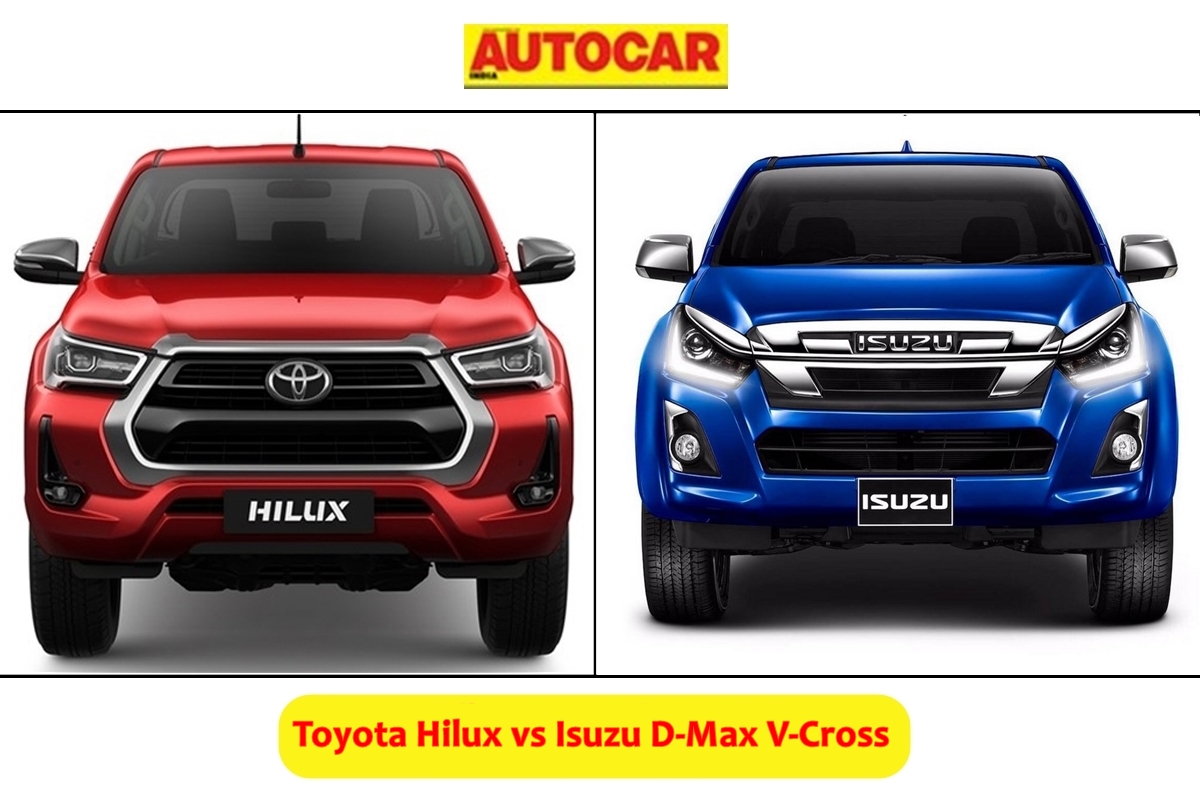 Toyota Hilux vs Isuzu DMax VCross dimensions, engines, specs compared Autocar India