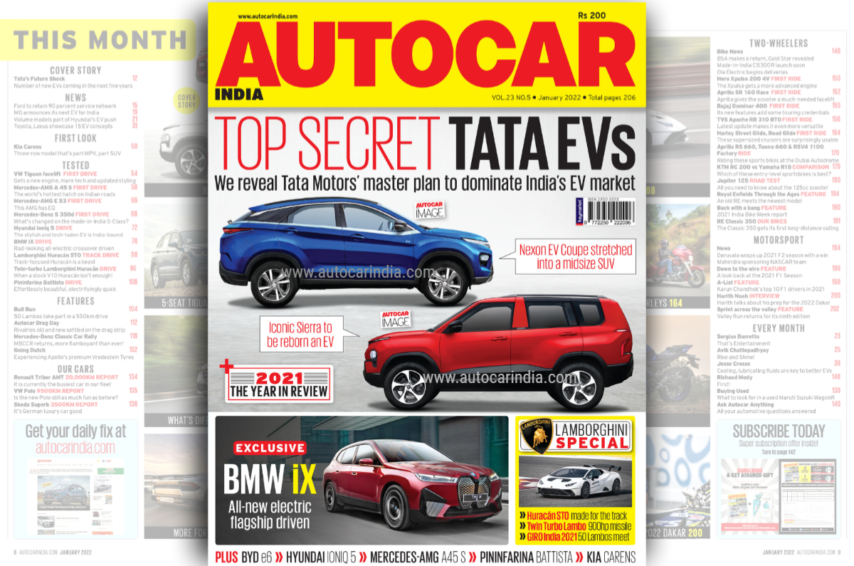secret new tata evs exclusive bmw ix drive and more autocar india january 2022 issue