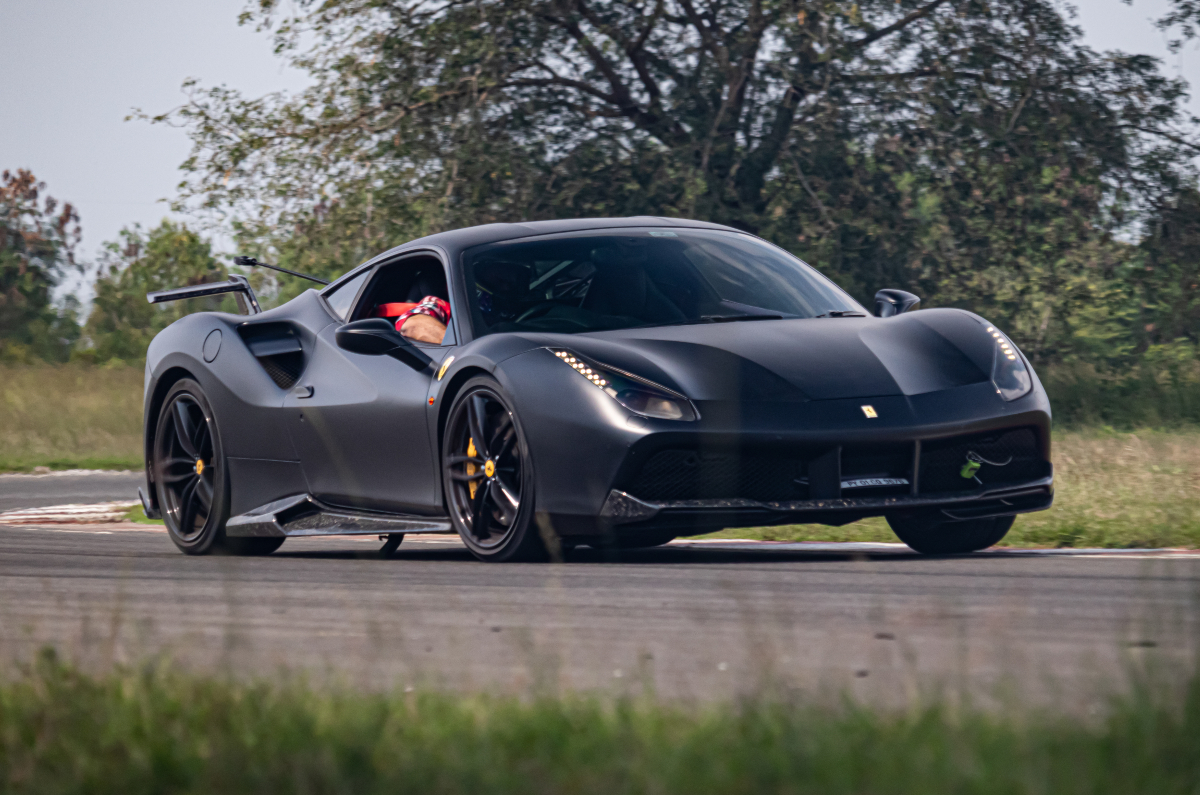 Ferrari 488 GTB on racetrack