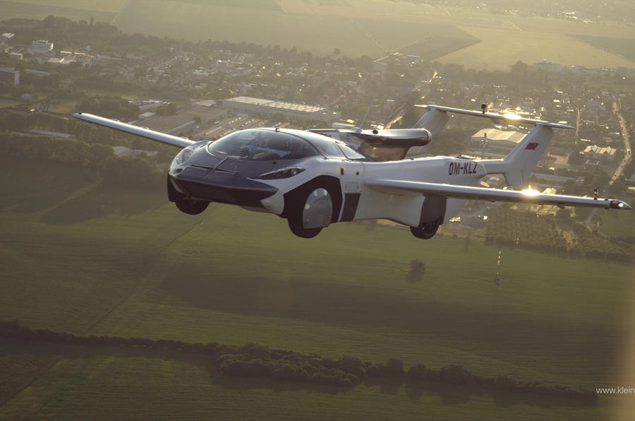 The flying car on a test flight.