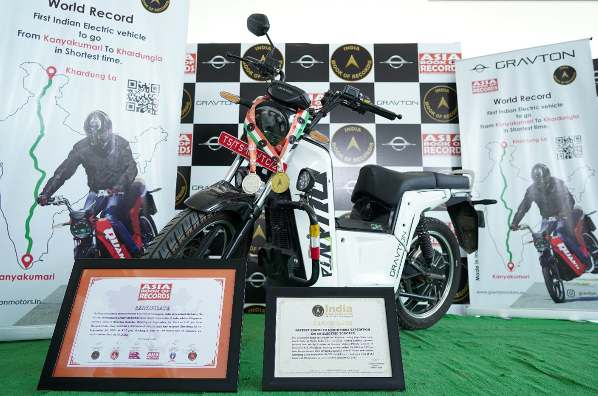 Gravton Quanta e-bike completes Kanyakumari to Khardung La in record time