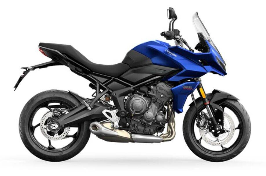 The Triumph Tiger Sport 660 in blue.