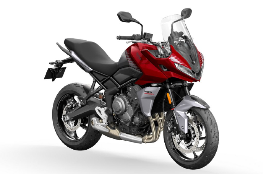 The Triumph Tiger Sport 660 in red.