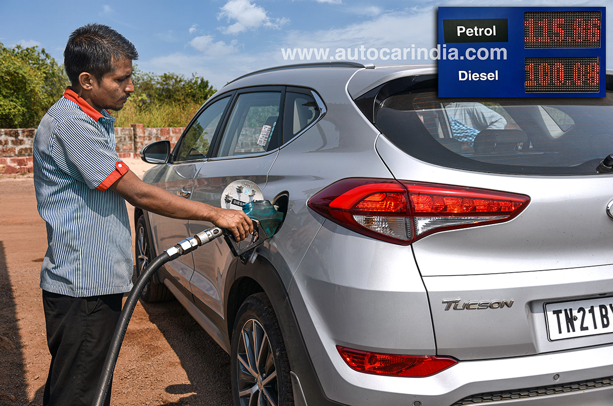 Diesel crosses Rs 100 in Mumbai.