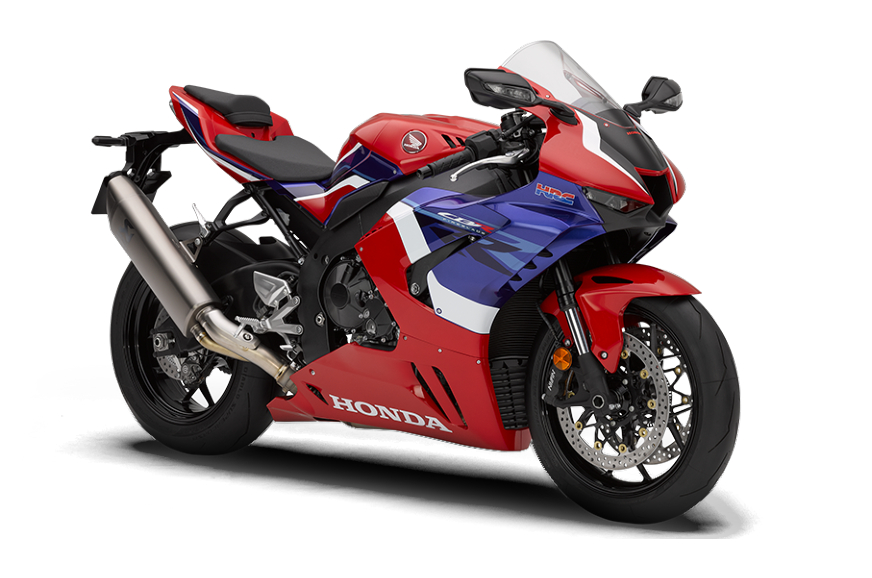 The Honda CBR1000RR-R seen in its Grand Prix red colour scheme.