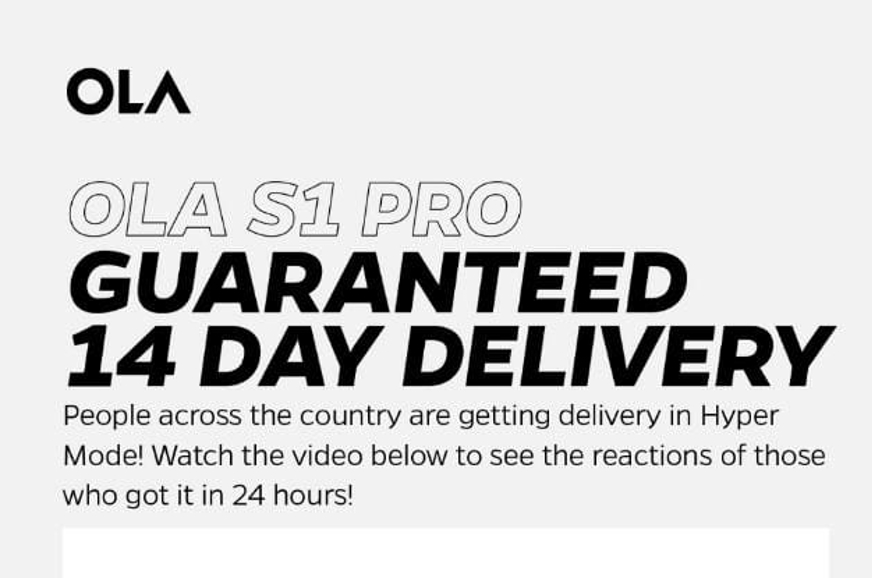 Ola Electric offers 14-day guaranteed delivery to select customers