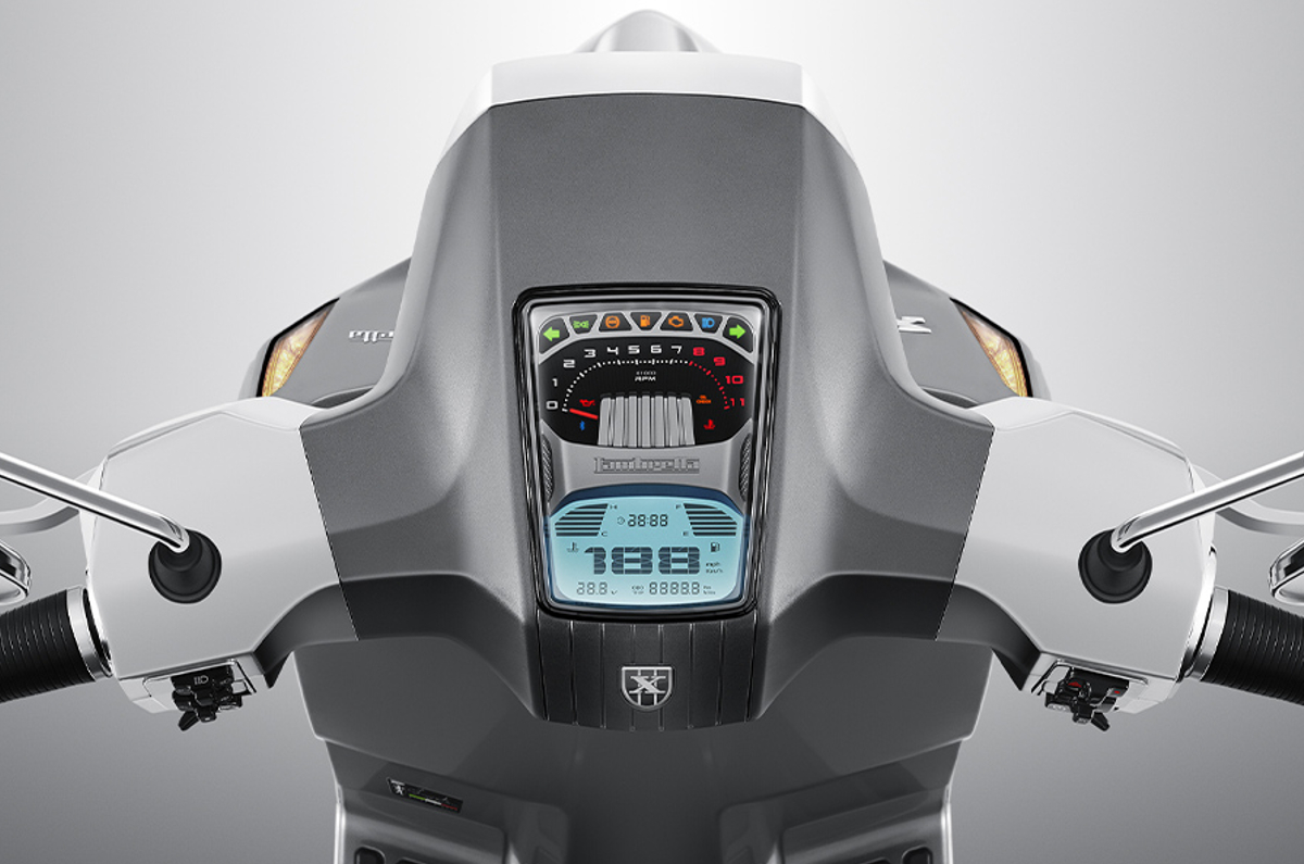 The Lambretta X300's semi-digital LCD instrumentation.
