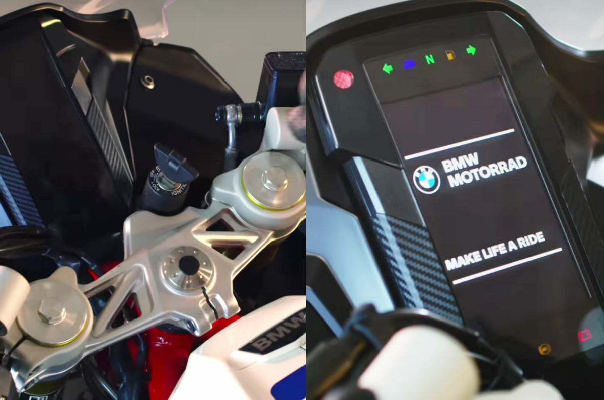BMW G 310 RR fork tubes and TFT display image