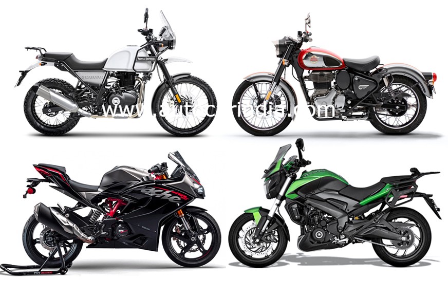 RE Himalayan, RE Classic 350, TVS Apache RR 310, Bajaj Dominar 400.