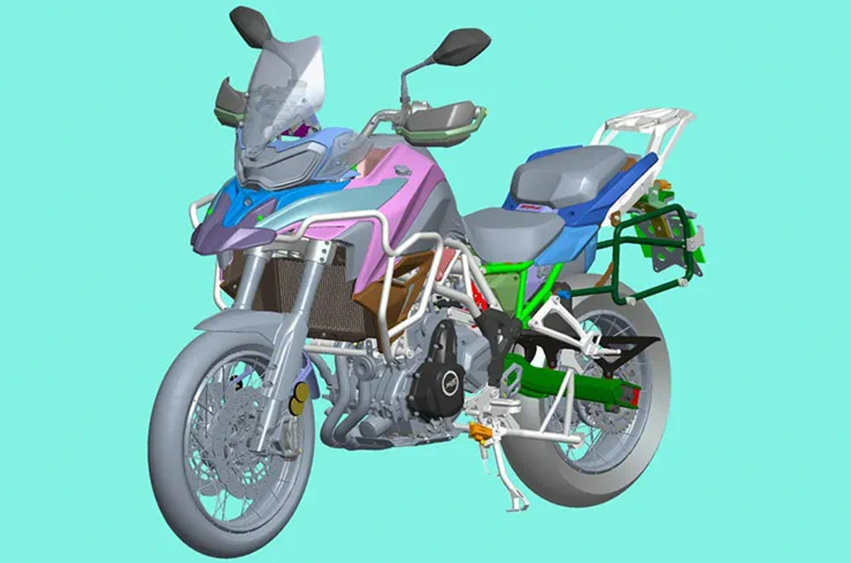 Benelli TRK 702 front three-quarters leaked static image.