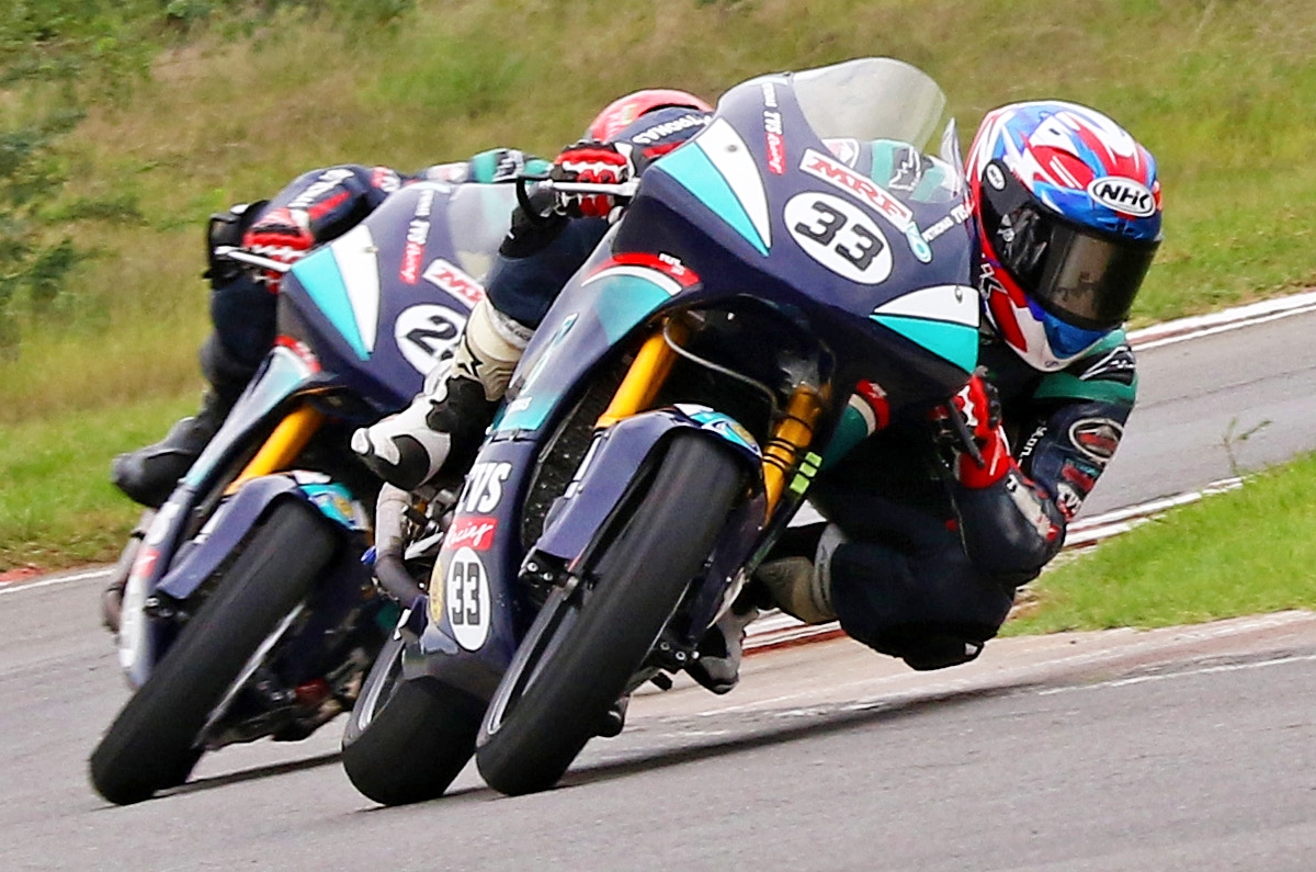 TVS Racing's KY Ahamed at Round 3 of the 2022 INMRC