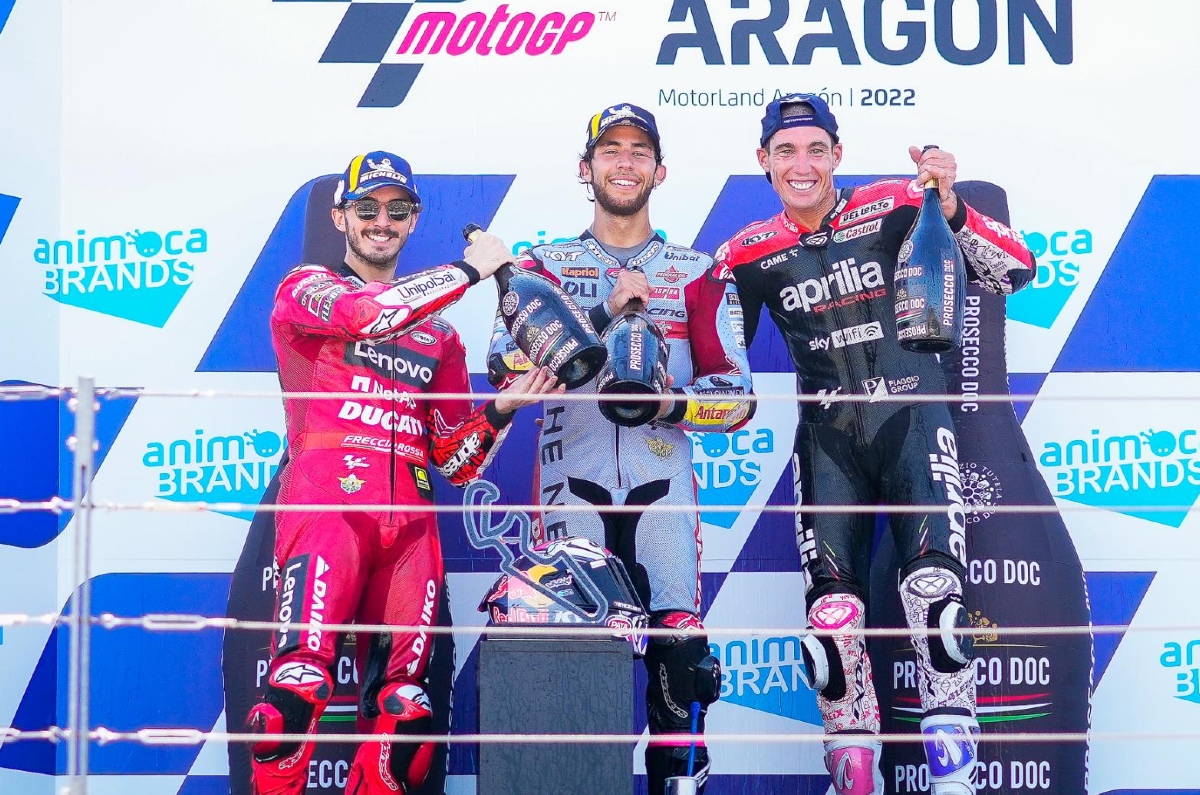 2022 MotoGP Aragon GP results Bastianini wins; Quartararo crashes out