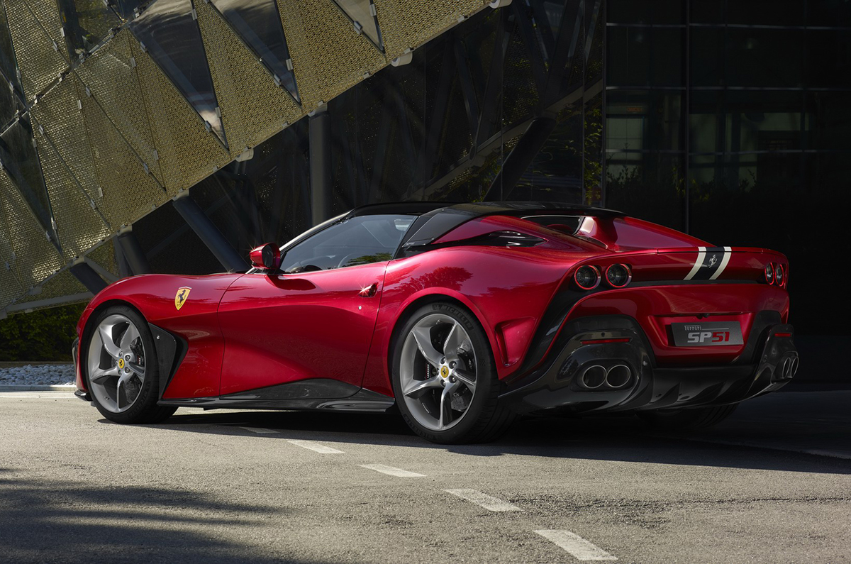 2022 Ferrari SP51 rear three quarter.