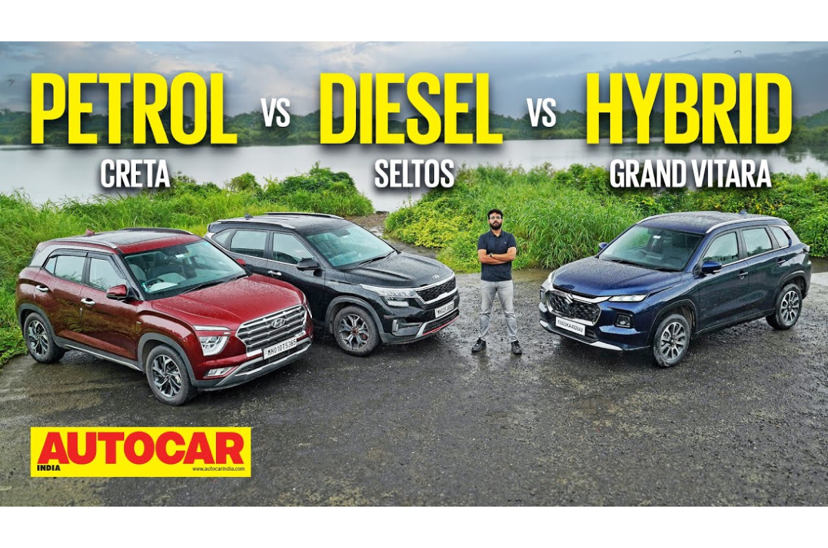 Grand Vitara Hybrid vs Creta petrol vs Seltos diesel 