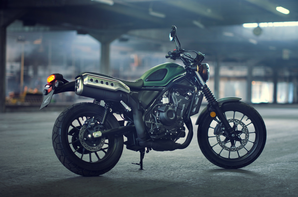 Honda CL500 scrambler rear angle