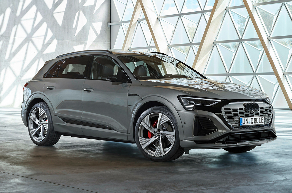 Audi Q8 e-tron front quarter.