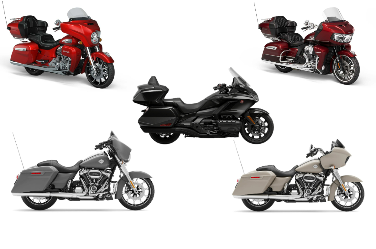 Indian Pursuit Limited, Roadmaster Limited, Honda Gold Wing Tour, Harley-Davidson Road Glide Special, Street Glide Special – heaviest bikes in India