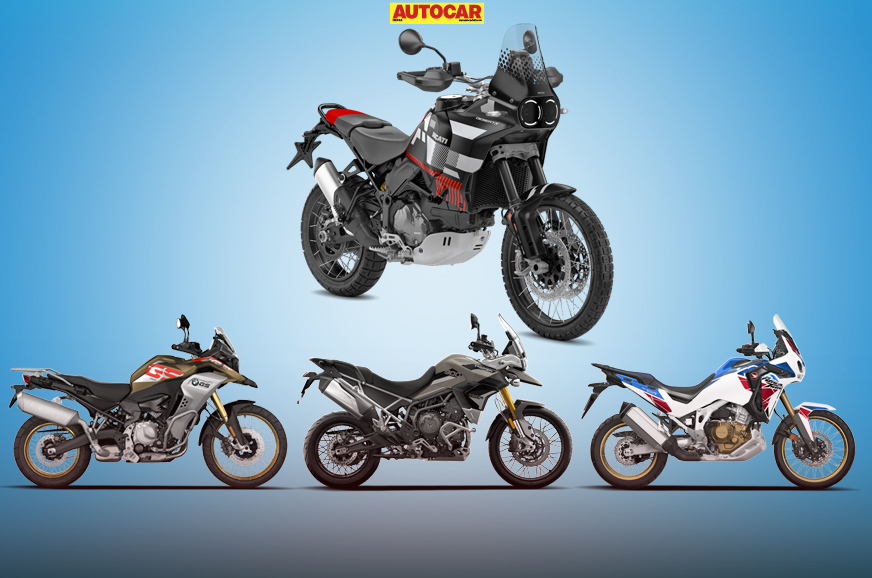 Ducati DesertX vs BMW F 850 GS Adventure vs Triumph Tiger 900 Rally Pro vs Honda Africa Twin.