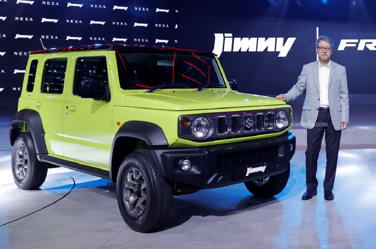 Hisashi Takeuchi, managing director and CEO, Maruti Suzuki with Jimny