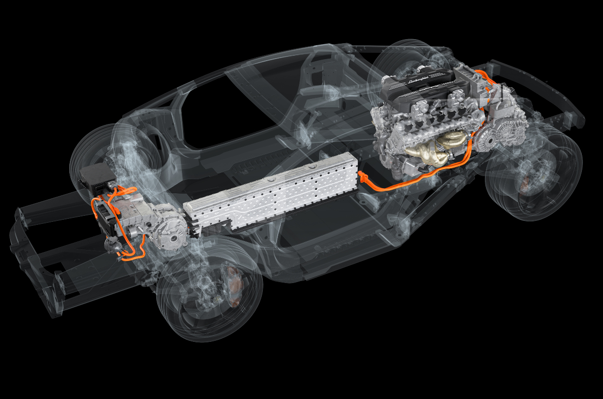 Lamborghini Aventador replacement V12 hybrid powertrain.