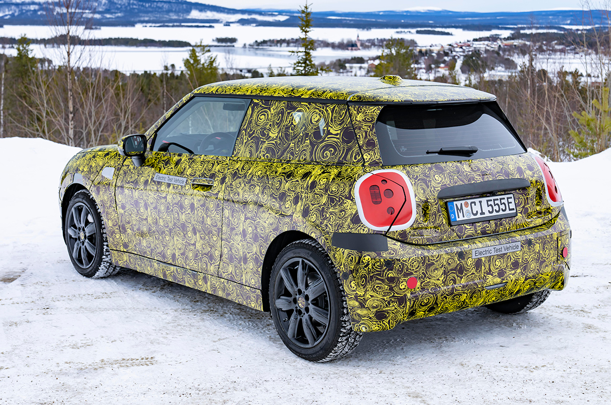 New Mini Cooper EV rear quarter