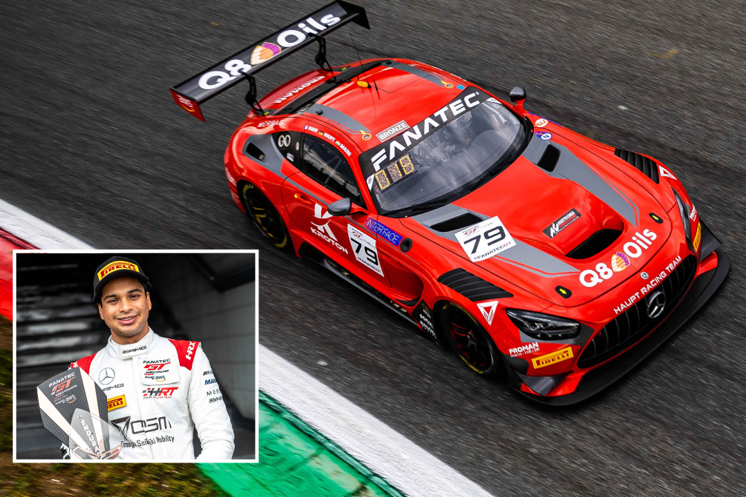 Arjun Maini at the 2023 Fanatec GT World Challenge Europe season-opener at Monza