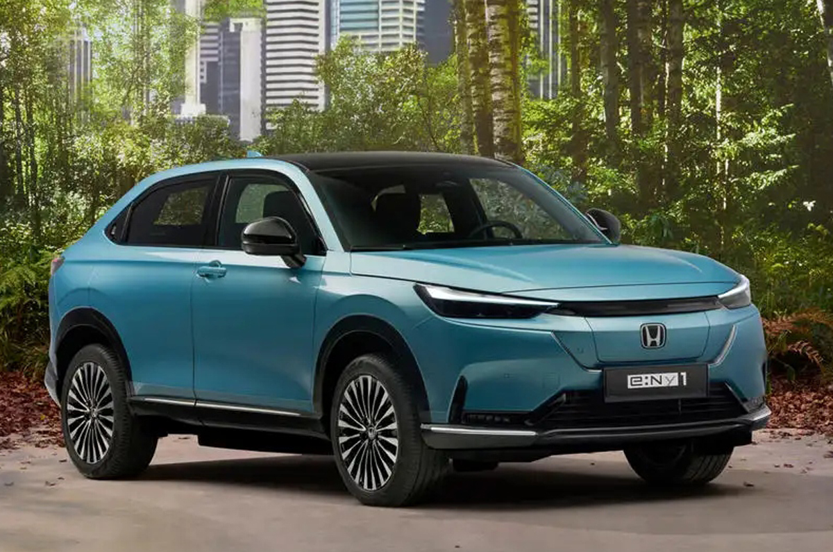 Honda e:Ny1 electric SUV front quarter 