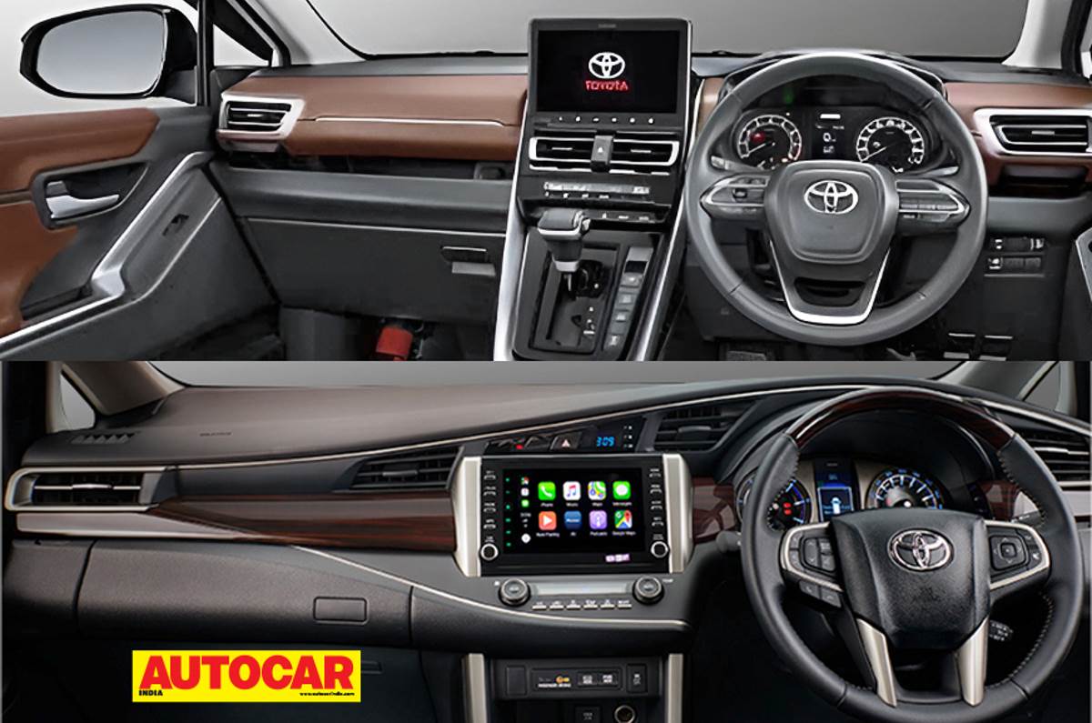 Toyota Innova Hycross vs Innova Crysta interior 
