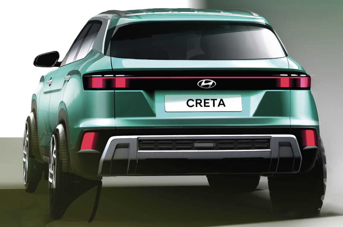 2024 Hyundai Creta facelift rear sketch 2024 Hyundai Creta facelift rear sketch