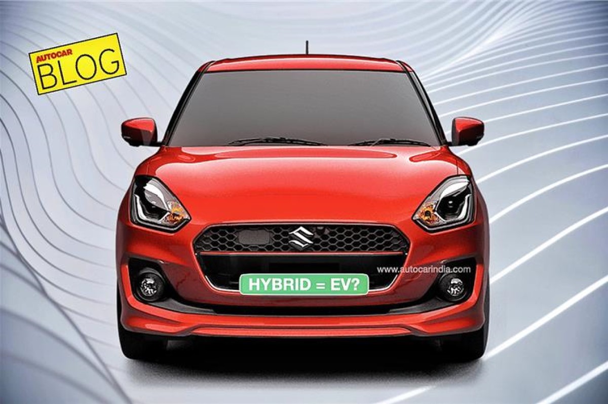 Maruti Swift hybrid with green EV number plate