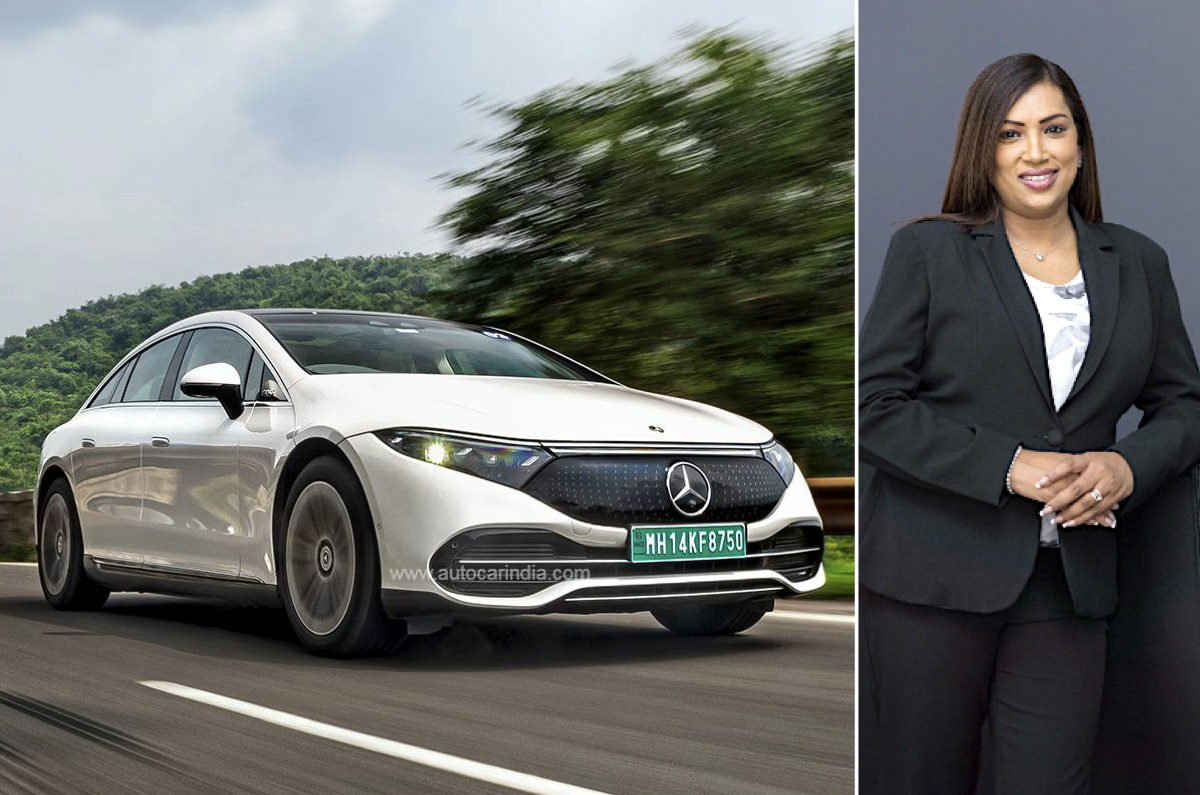 Merc's EQS with Sagree Sardien, head of Region Overseas, Mercedes-Benz Cars (inset).