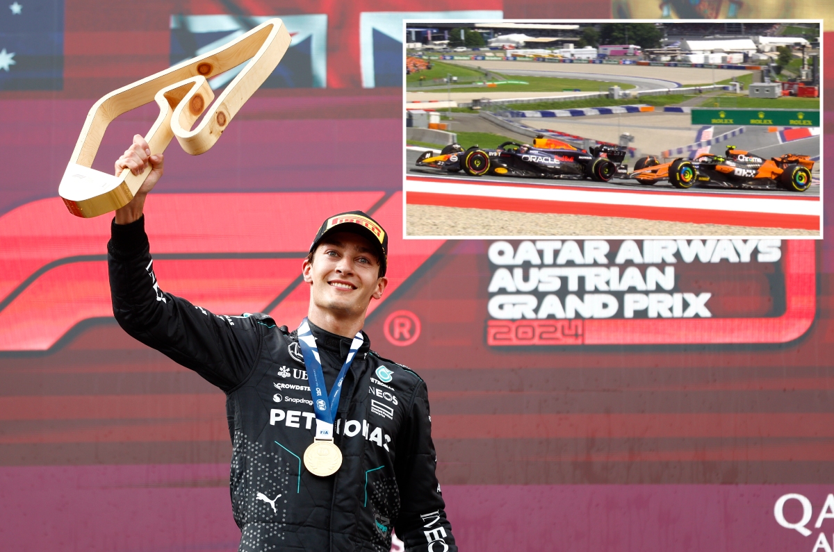 Russell won the F1 Austrian GP as Verstappen and Norris collided.