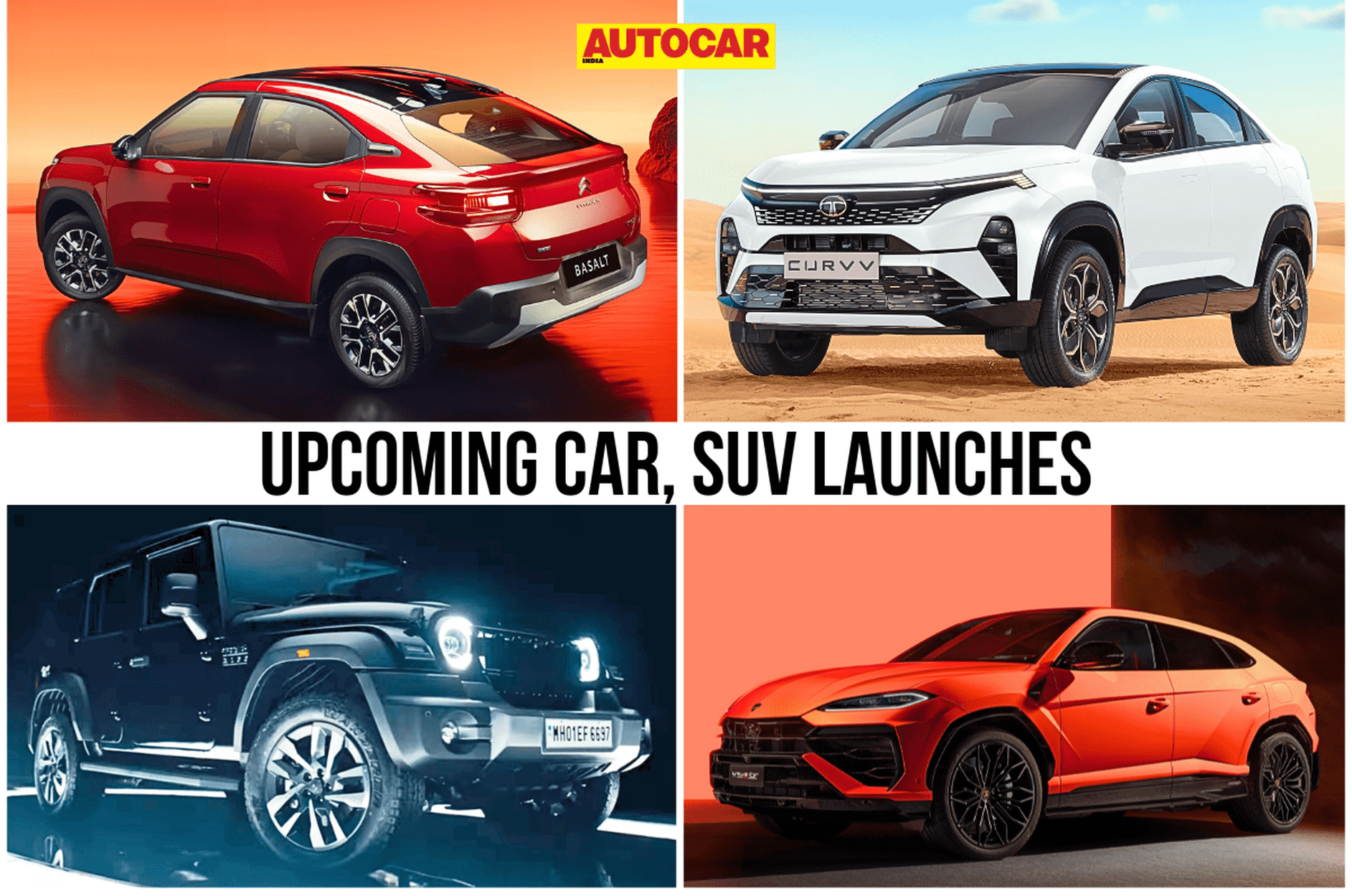 Tata Curvv, Mahindra Thar Roxx, Citroen Basalt, Lamborghini Urus SE