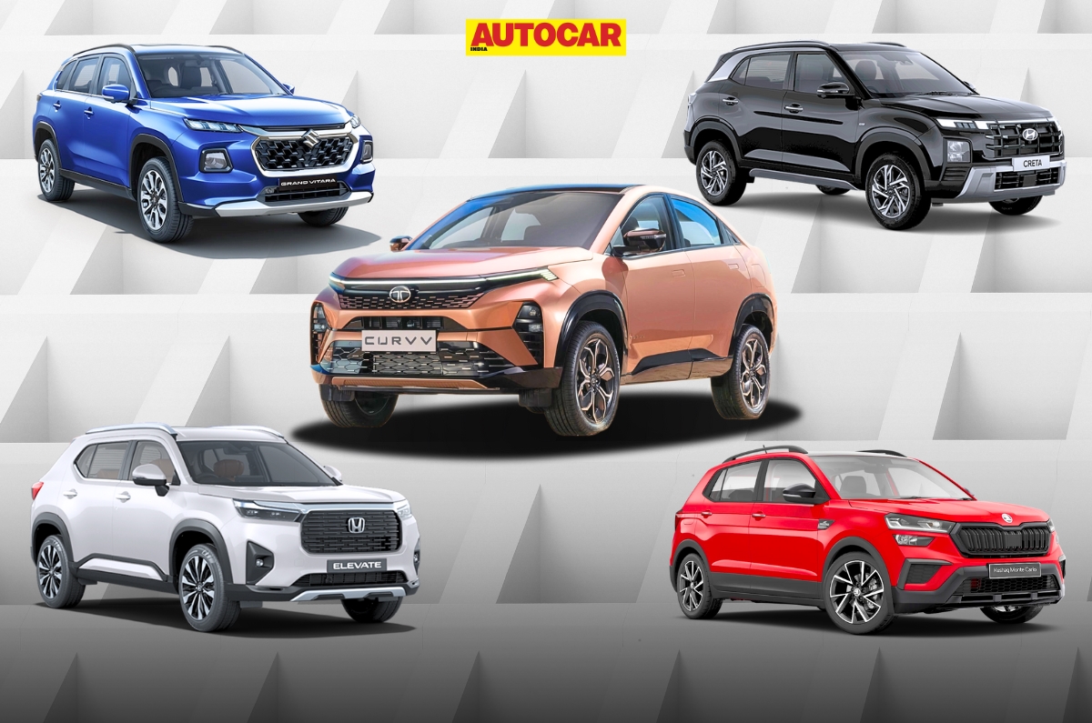 Tata Curvv, Hyundai Creta, Skoda Kushaq, Maruti Grand Vitara, Honda Elevate Tata Curvv, Hyundai Creta, Skoda Kushaq, Maruti Grand Vitara, Honda Elevate