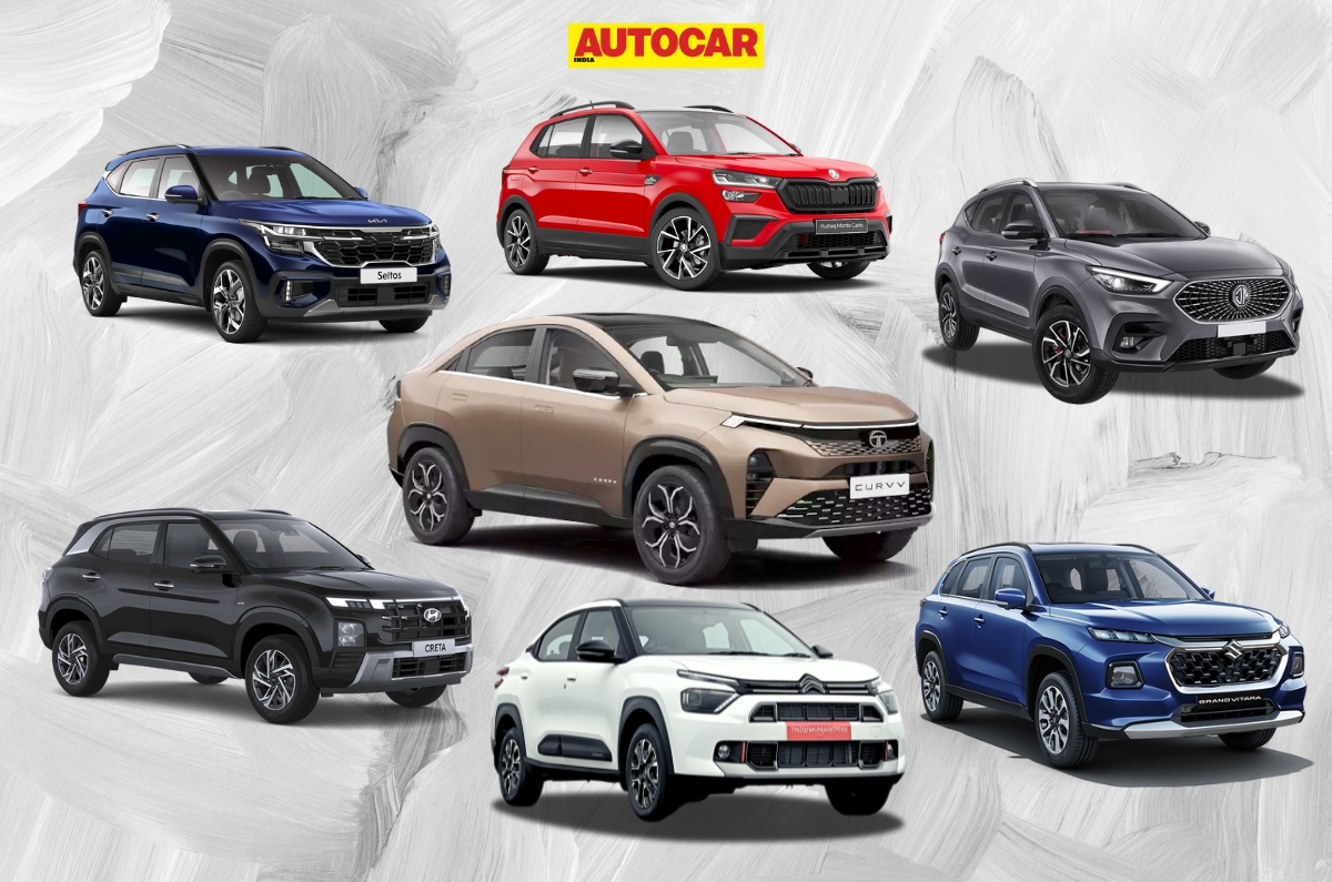 Tata Curvv, Hyundai Creta, Kia Seltos, Citroen Basalt, Maruti Grand Vitara, Skoda Kushaq, MG Astor