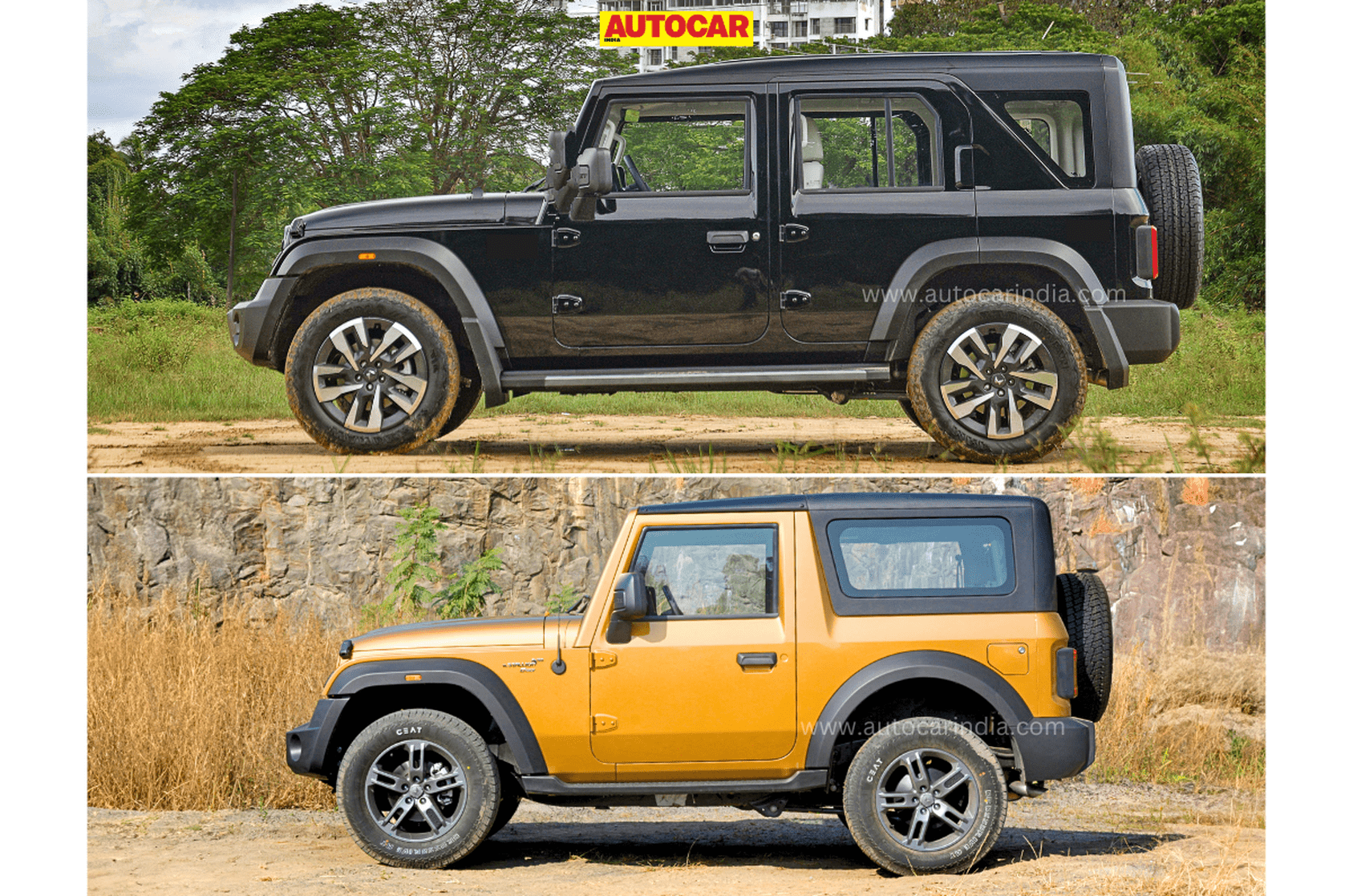 Mahindra Thar Roxx vs Thar 3-door: Dimensions comparison