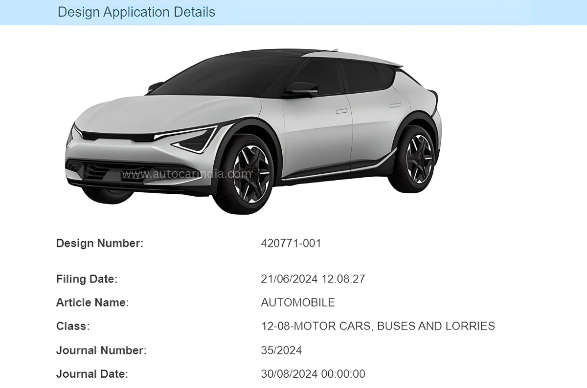 Kia EV6 facelift design patented 