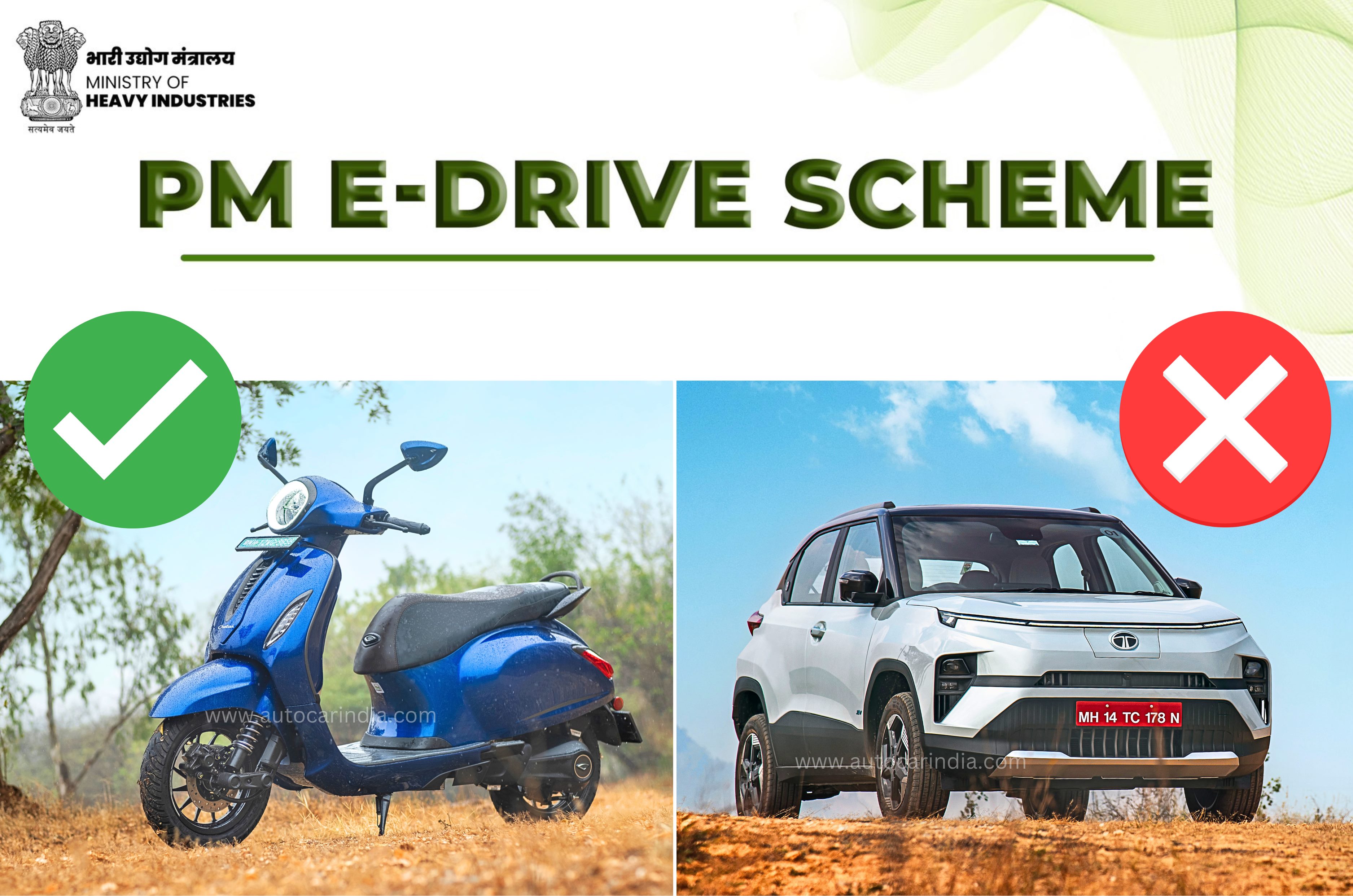 The scheme supports electric two-wheelers and three-wheelers, but not hybrid and electric cars.