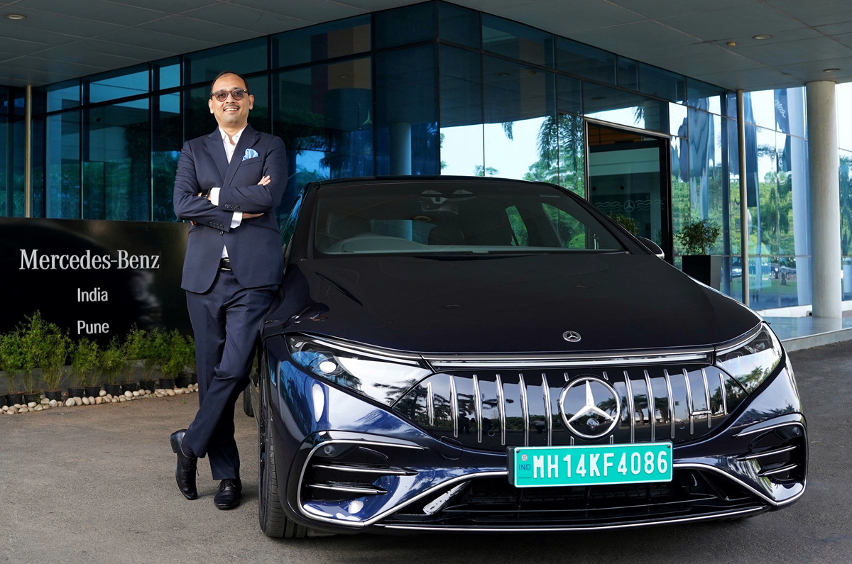 Mercedes EQS sedan, Santosh Iyer, Mercedes India CEO Mercedes EQS sedan, Santosh Iyer, Mercedes India CEO