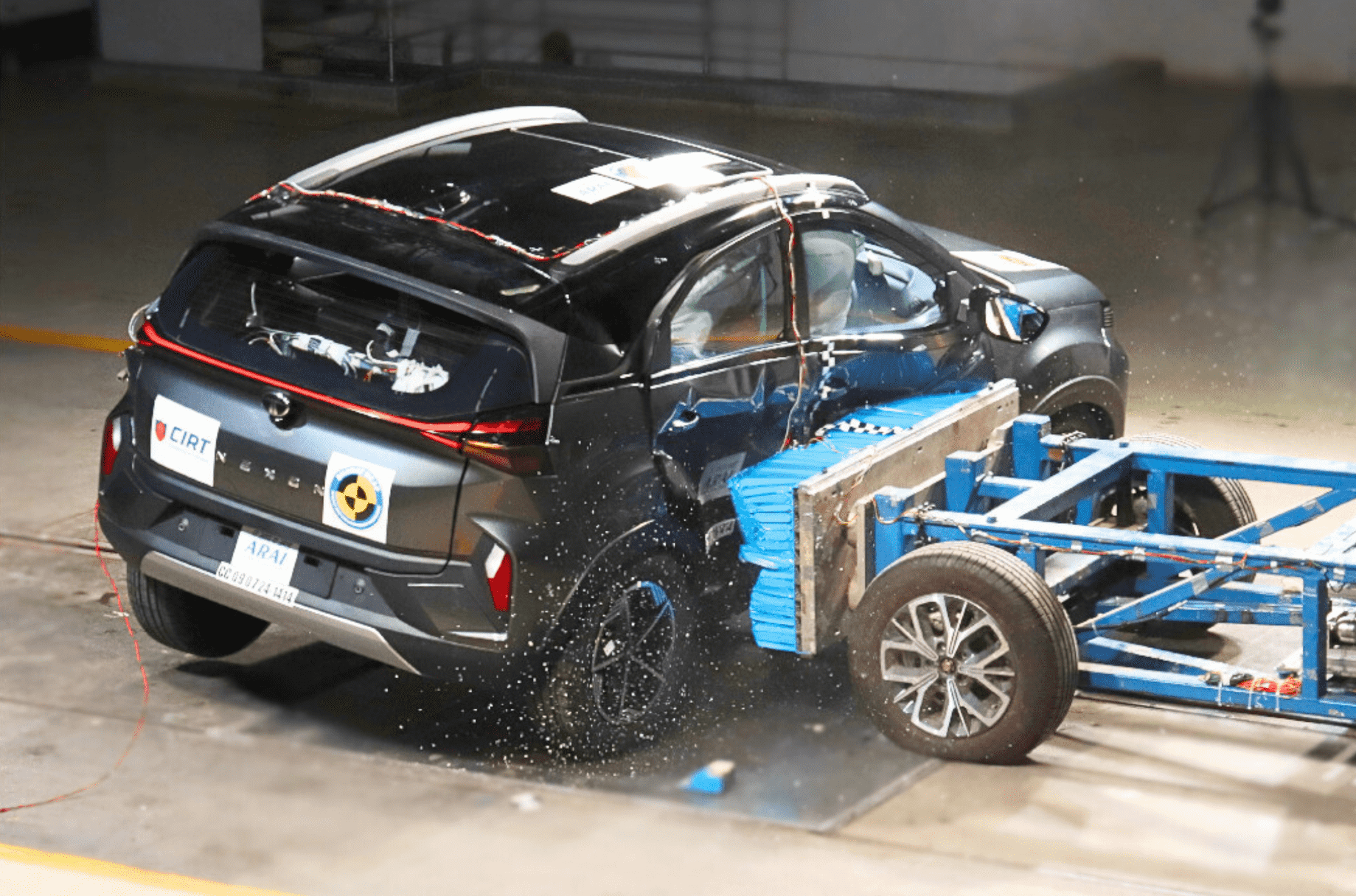 Tata Nexon side crash test BNCAP Tata Nexon side crash test BNCAP