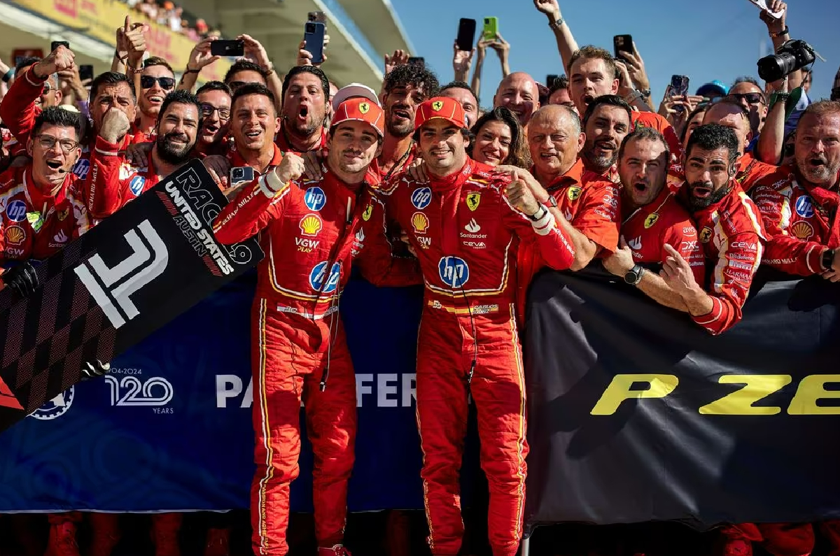 Ferrari's Charles Leclerc and Carlos Sainz at 2024 F1 US GP