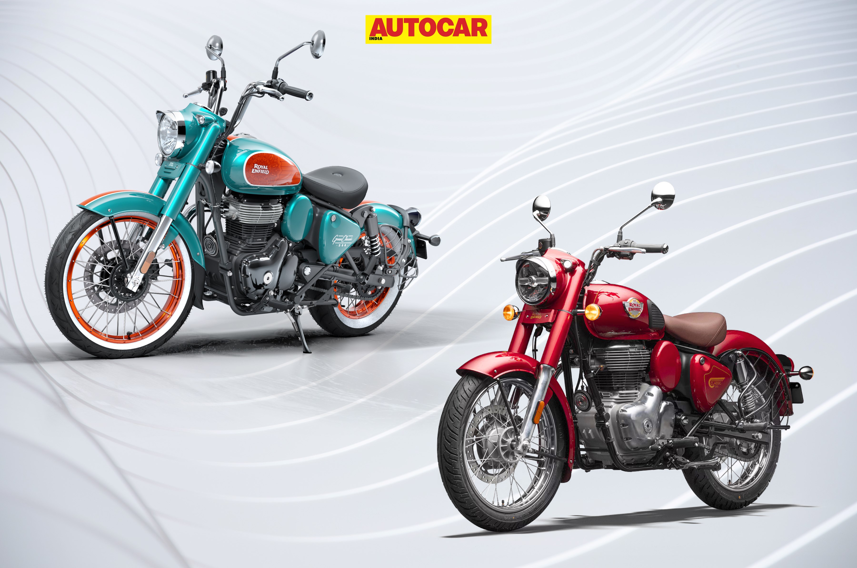 Royal Enfield Classic vs Goan Classic front three-quarter Royal Enfield Classic vs Goan Classic