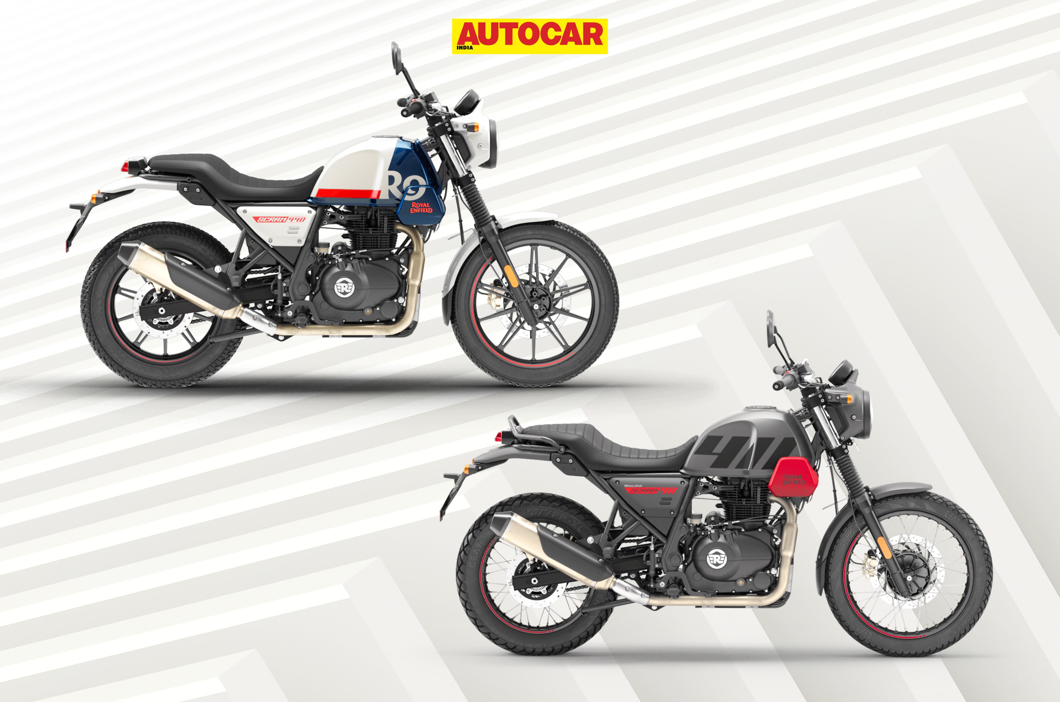 Royal Enfield Scram 411 Scram 440 side profile compared Royal Enfield Scram 411 Scram 440 side profile compared, differences explained