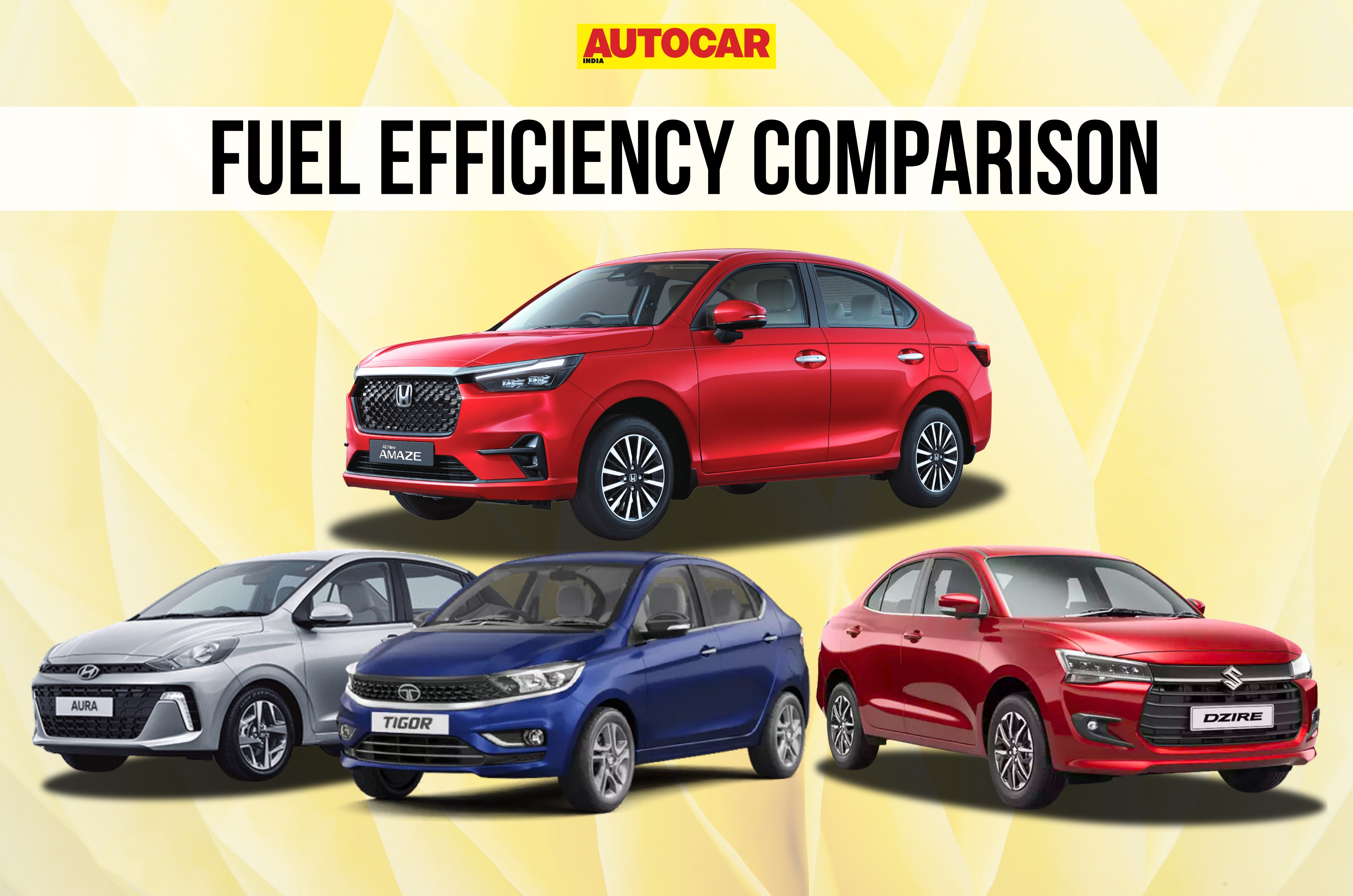 Honda Amaze fuel efficiency vs rivals 